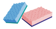 水で濡らしたスポンジで全体を拭く