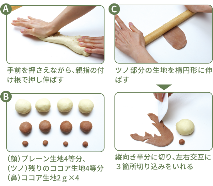 トナカイパン作り⽅
