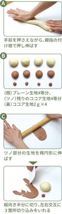 トナカイパン作り⽅