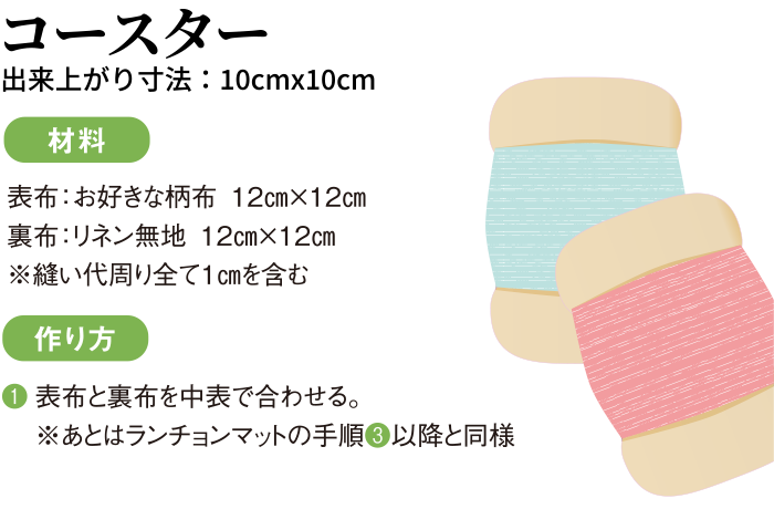 コースターの材料・作り方