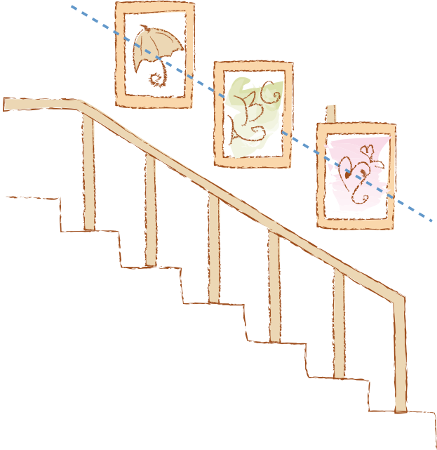 階段に飾る
