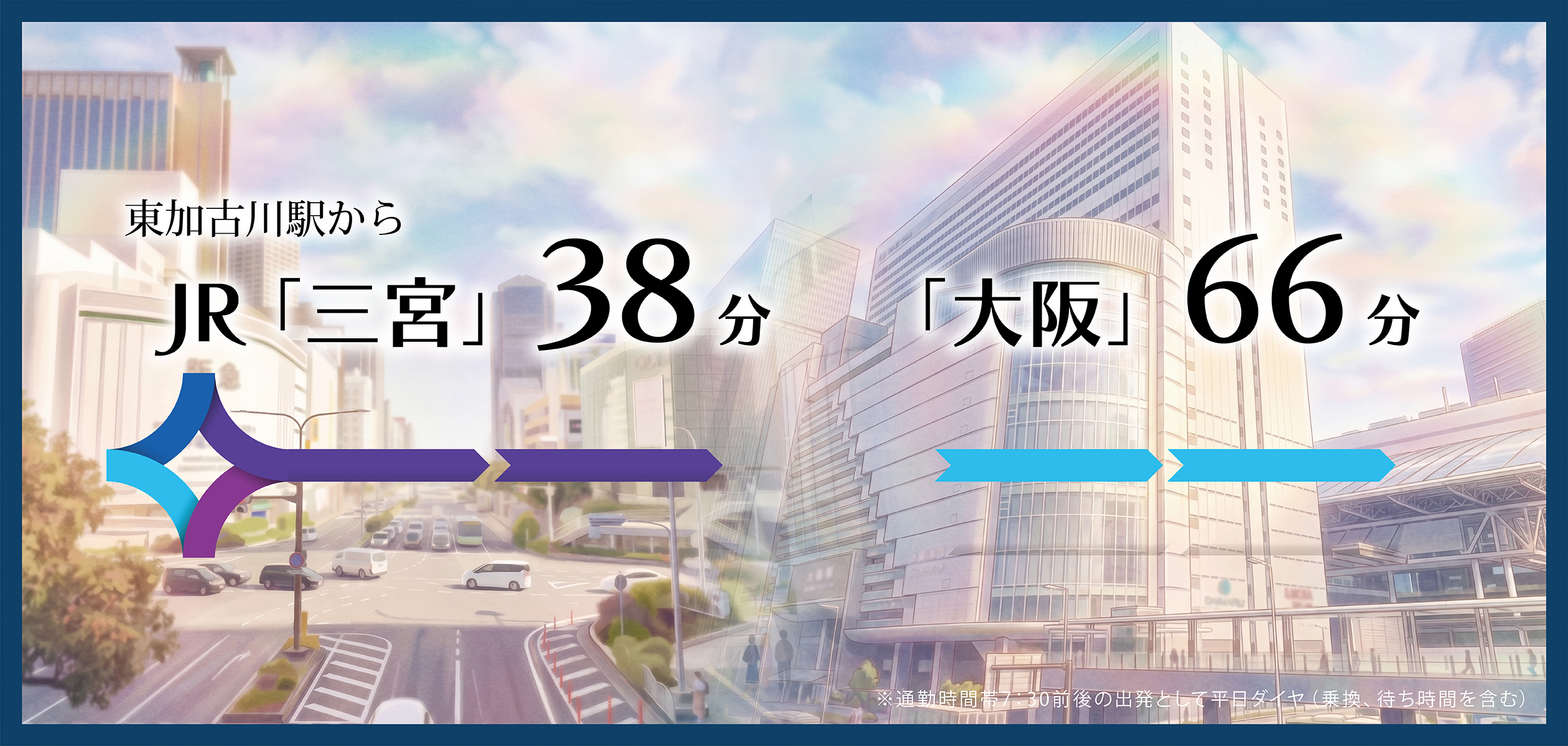 三宮まで38分　大阪まで66分！
