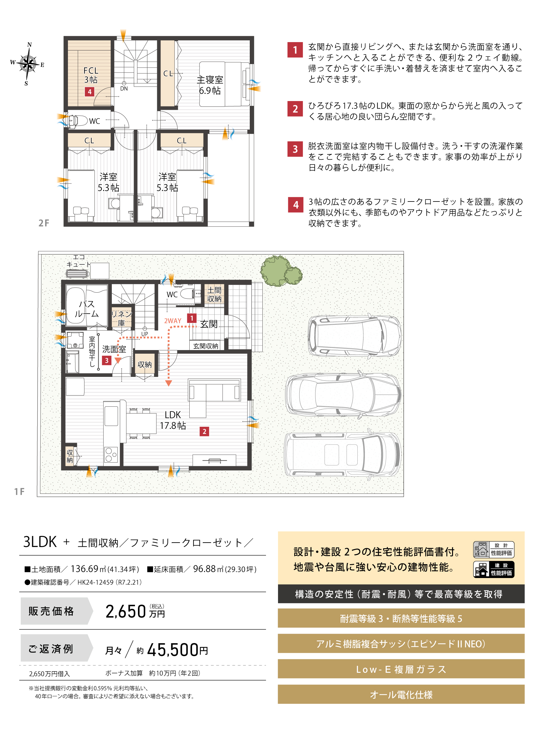 宮田プレミアム　E号地2630万円　F号地2650万円